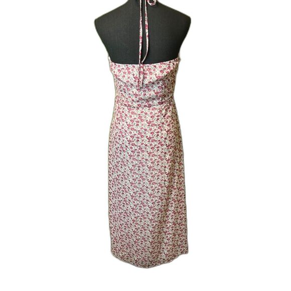 NWT NASTY GAL Give it a Grow Floral Halter Neck Front Slits Maxi Dress (Sz8) - Picture 3 of 5